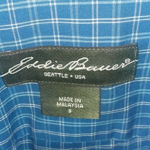 Blue amd white striped button down shirt